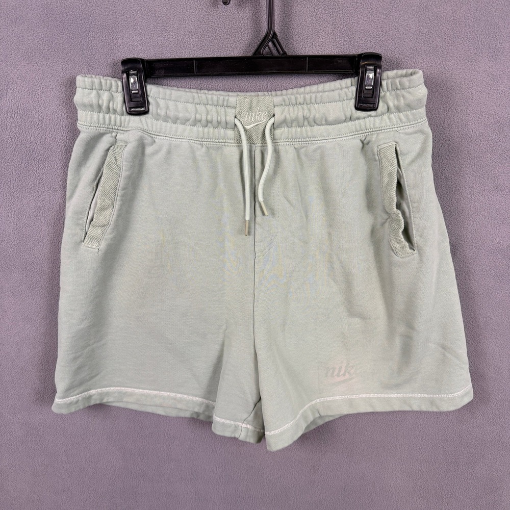 Nike Sweat Shorts Womens Small Sage Green Sportswear Fleece Lounge Athletic